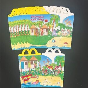 McDonald's Tropical Happy Meal Boxes - Yellow and White